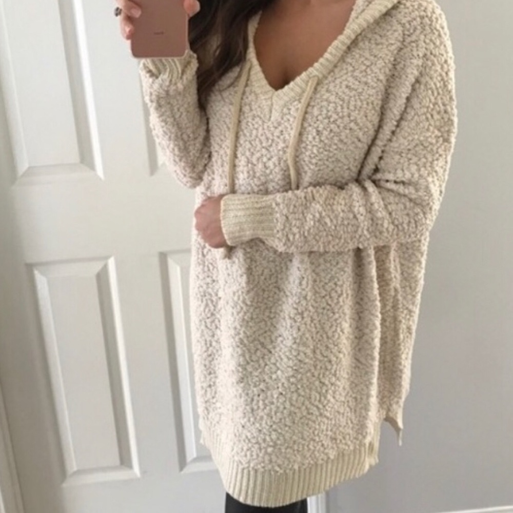 Cream popcorn hoodie